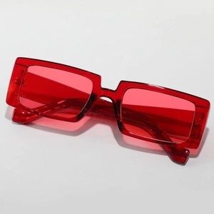 SHEIN Acrylic Frame Tinted Lens Sunglasses